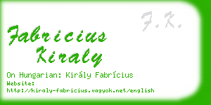fabricius kiraly business card