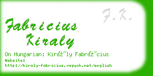 fabricius kiraly business card